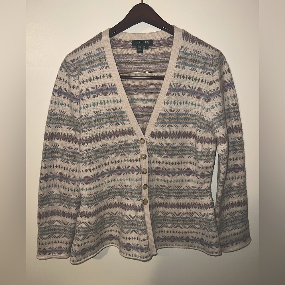Ralph Lauren - 100% Lambs wool cardigan size XL